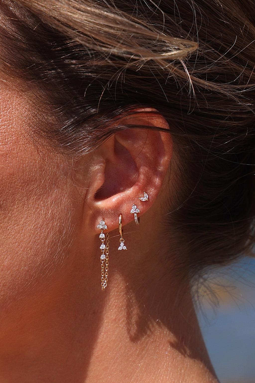 Boucle d'oreille plaqué or (18k) AREO